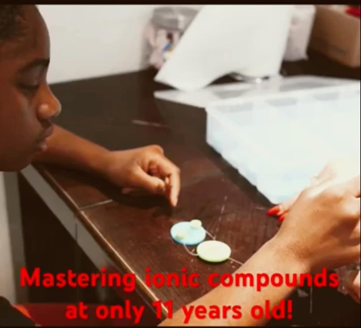 Jae mastering ionic compounds at only 11 years old.