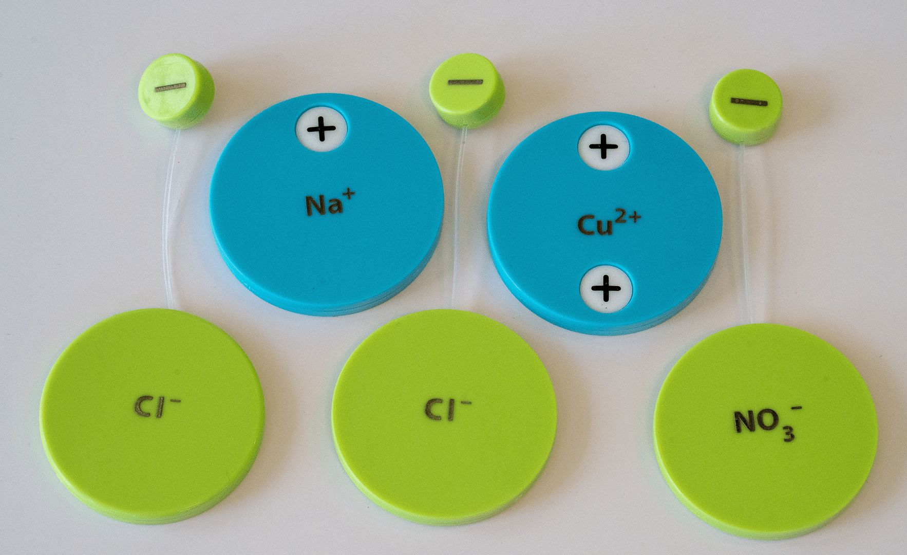 5-piece Sample Kit - Science Glen A picture of a sample kit made up of 5 types of ions.