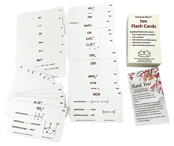 Picture of Science Glen's Ion Flash Card Set