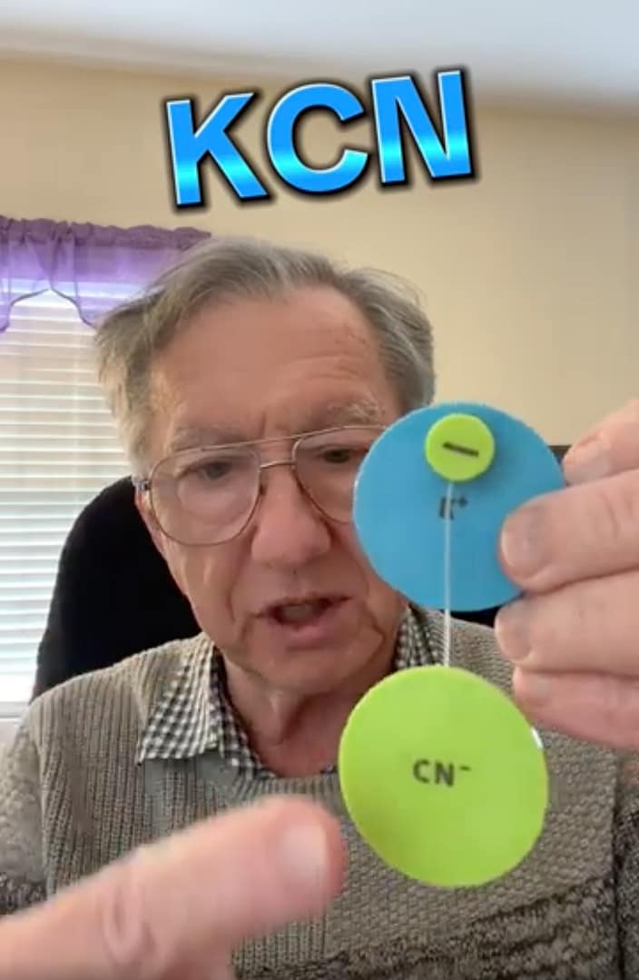 Potassium cyanide modeled with the Ionic Bond Disc Model.